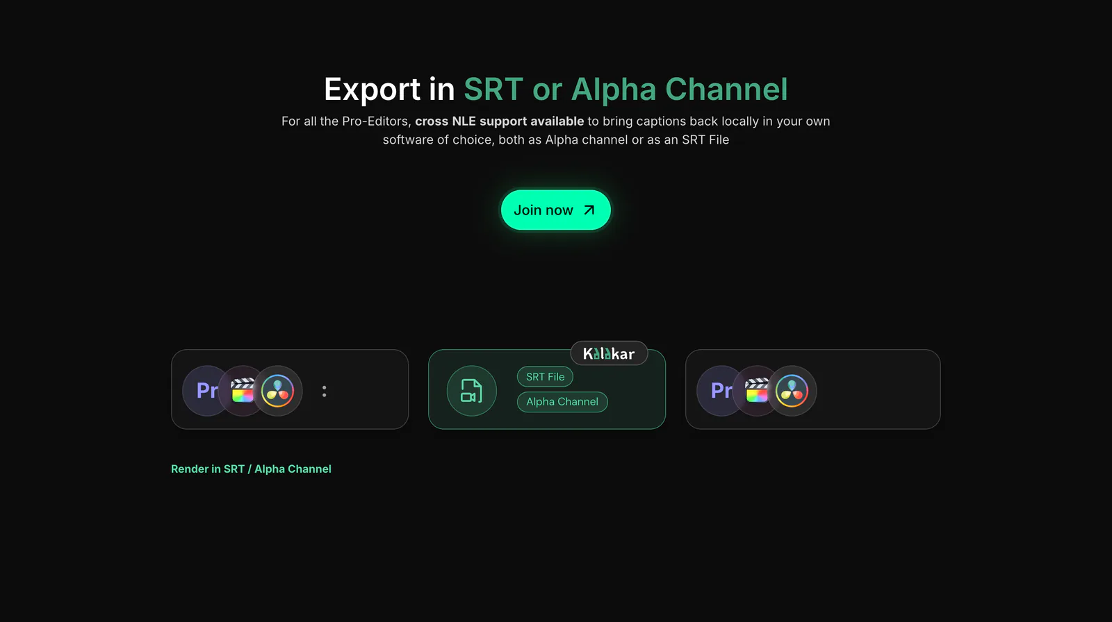 Export in SRT or alpha channel