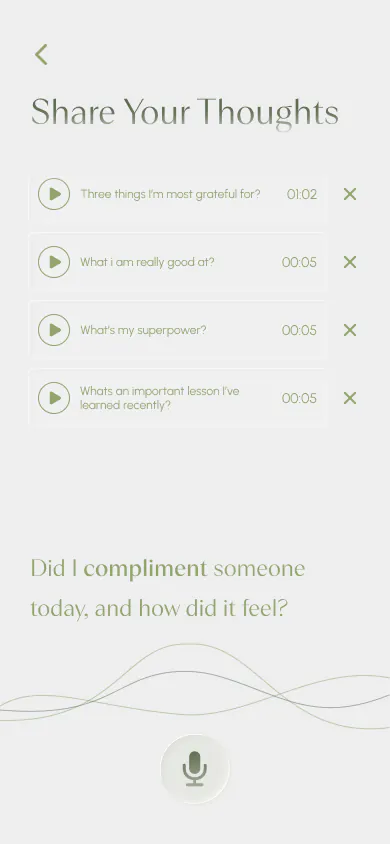 Voice reflections answering journaling prompts